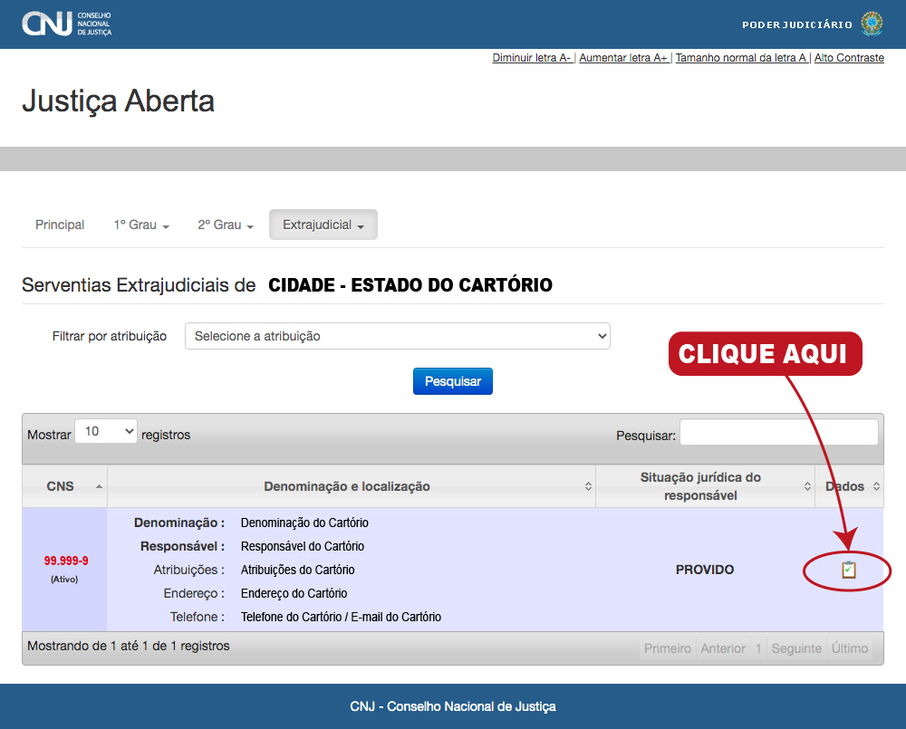 Passo 4: ícone de visualização dos dados